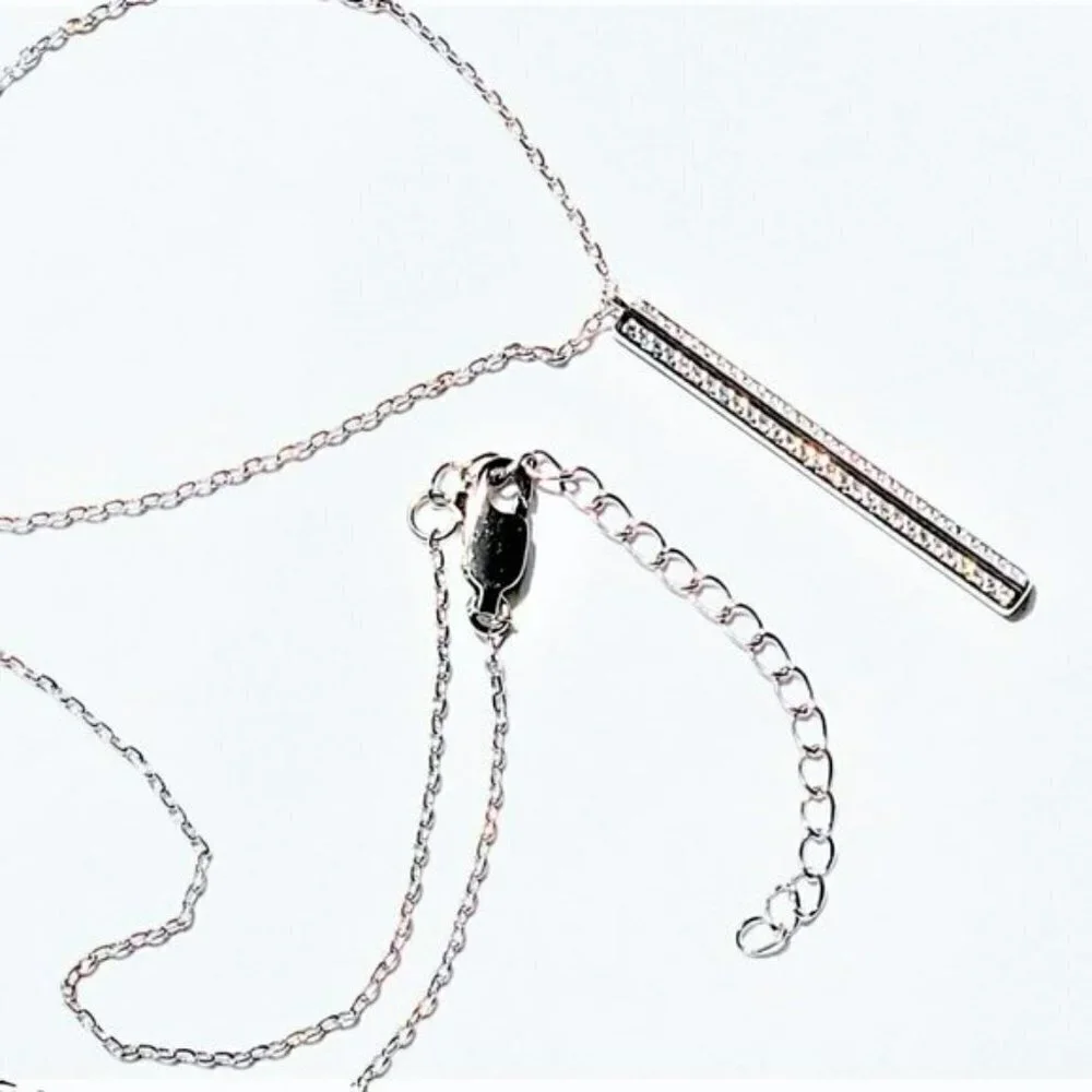 NWT Gorgeous Adornia Swarovski Crystal Sterling Silver Drop Necklace